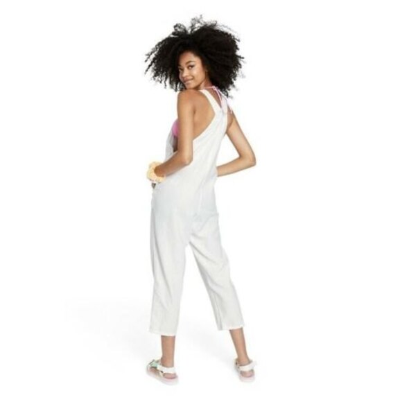 NEW Stoney Clover Lane x Target White Overalls Size Small Linen Blend Women's - Picture 3 of 12